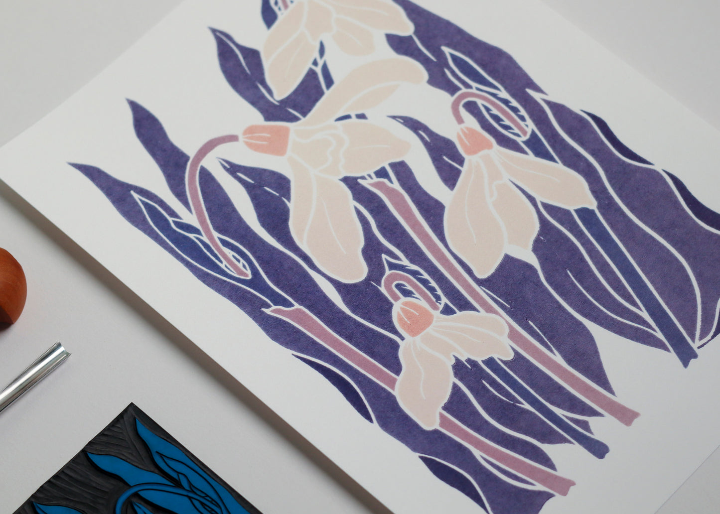 Snowdrops in the Night Garden | Art Print on Cotton Paper