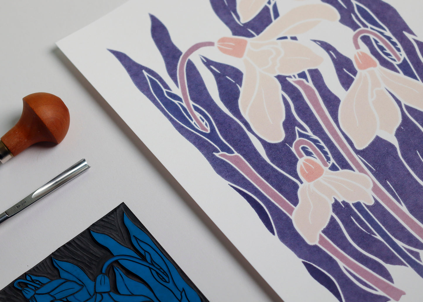 Snowdrops in the Night Garden | Art Print on Cotton Paper