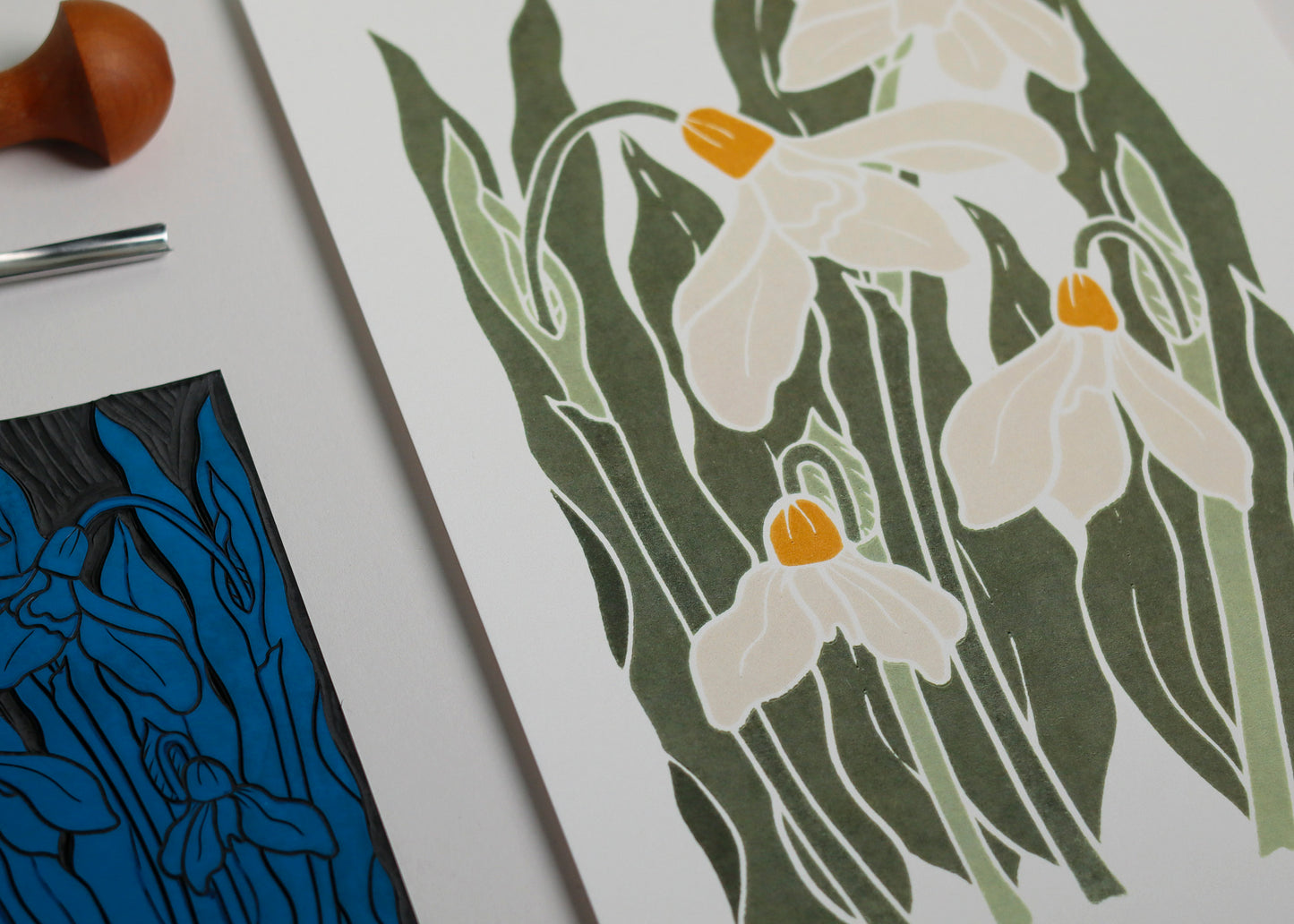 Snowdrops in the Garden | Art Print on Cotton Paper