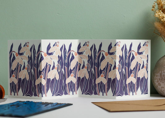 Snowdrops in the Night Garden Garland Card | Single Card & Envelope