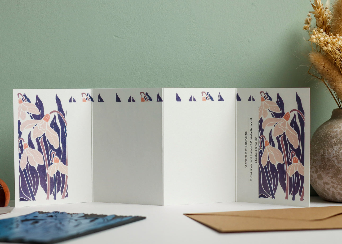 Snowdrops in the Night Garden Garland Card | Single Card & Envelope