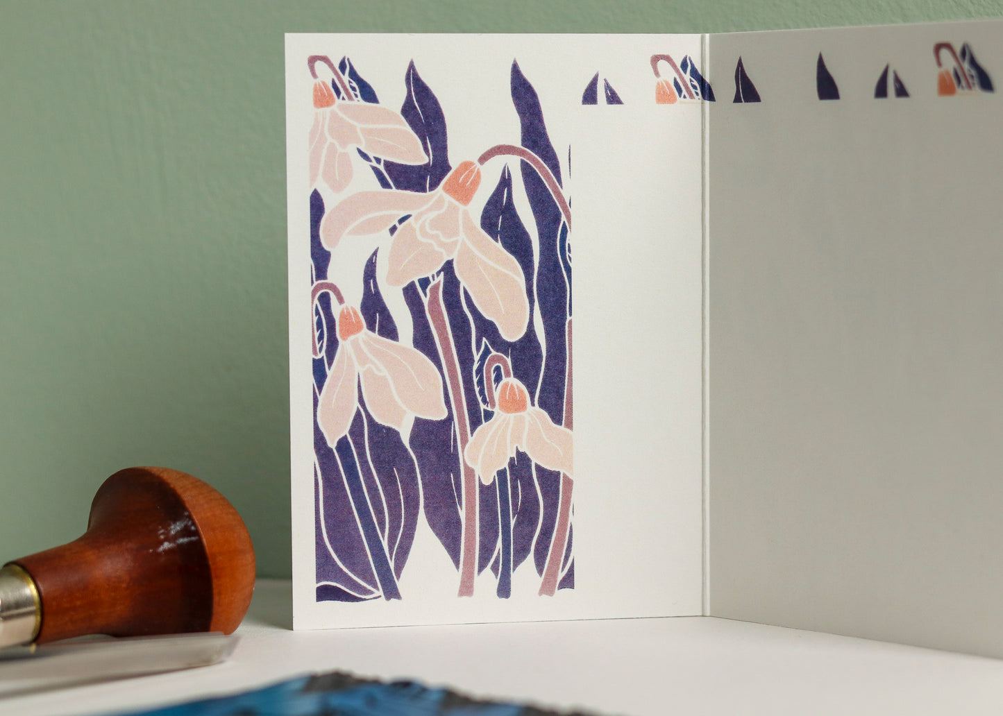 Snowdrops in the Night Garden Garland Card | Single Card & Envelope