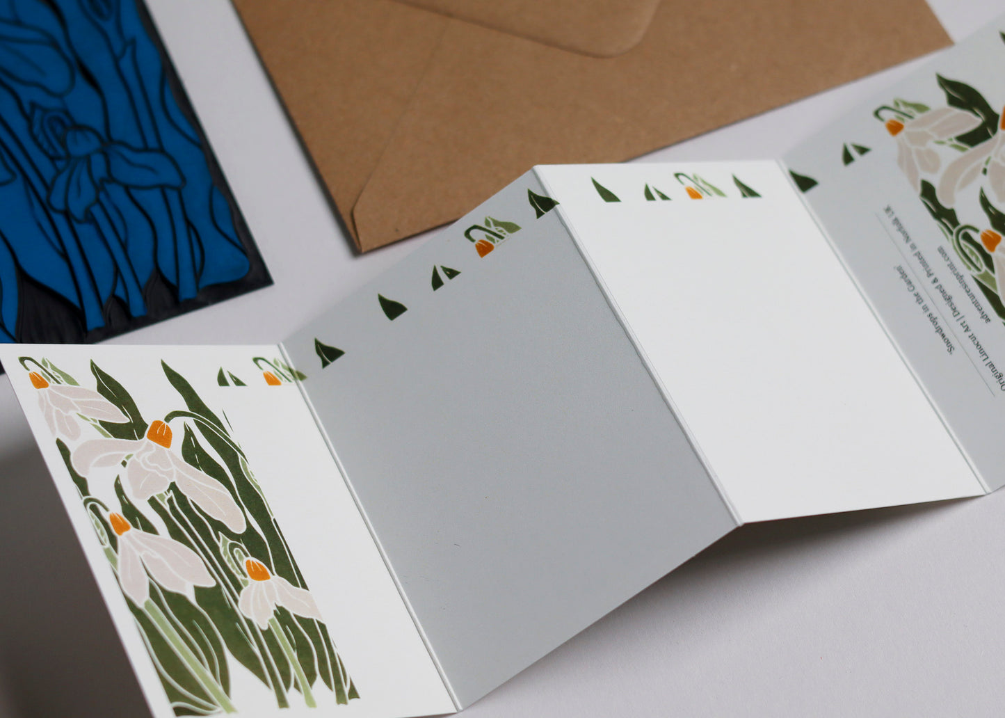 Snowdrops in the Garden Garland Card | Single Card & Envelope