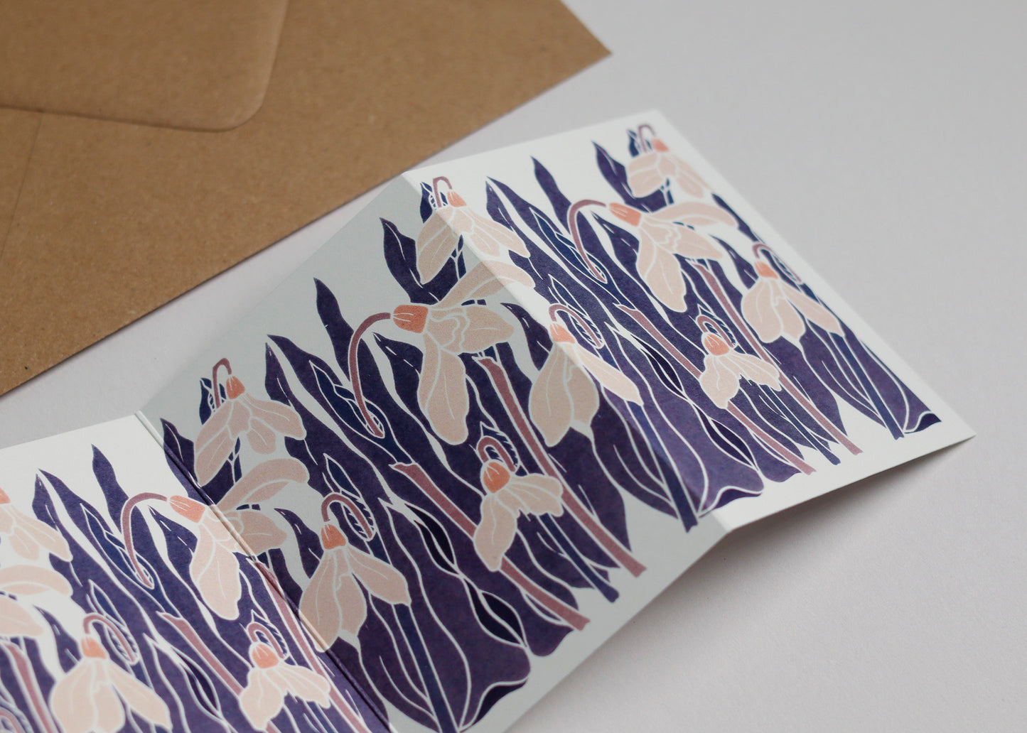 Snowdrops in the Night Garden Garland Card | Single Card & Envelope