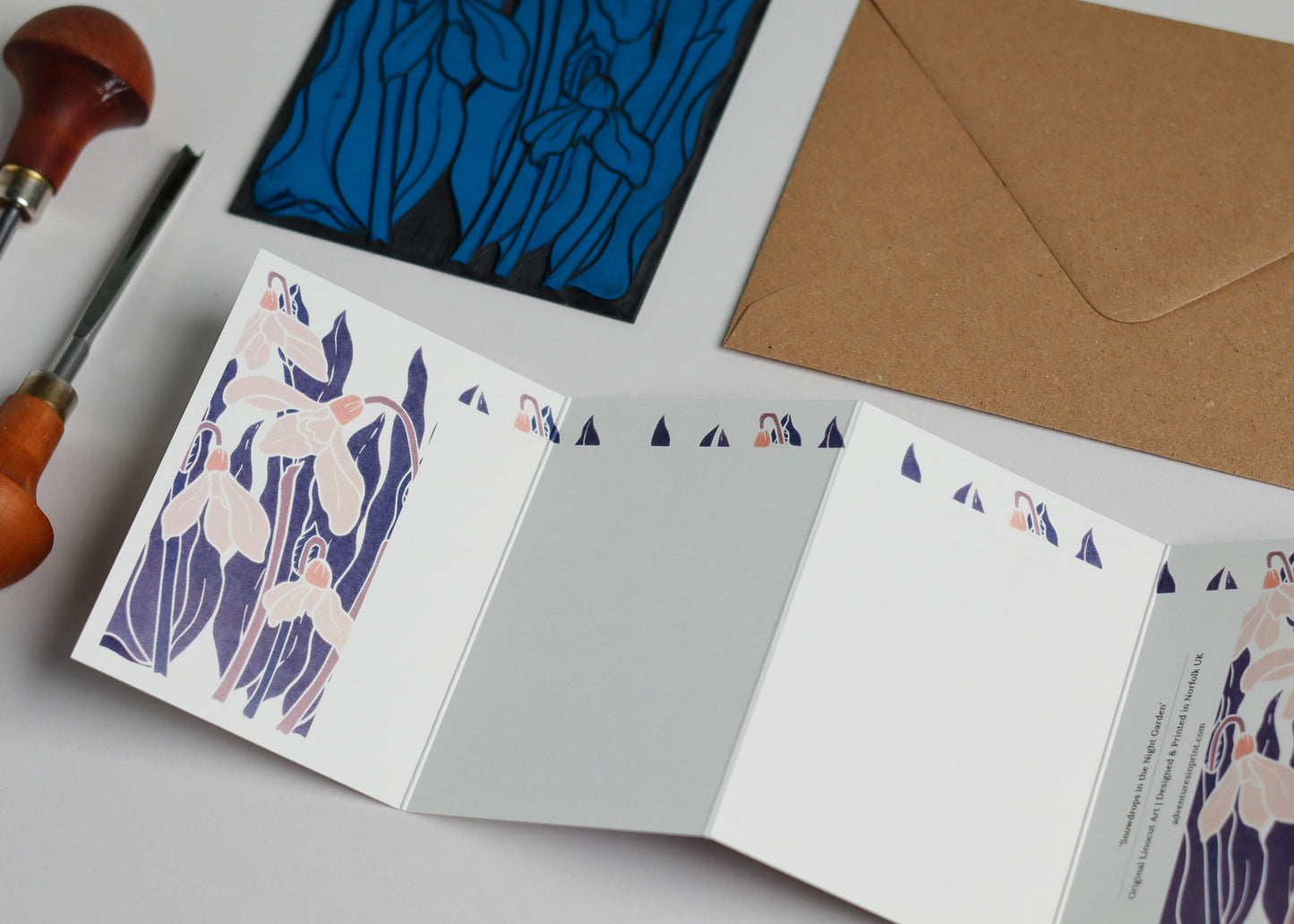 Snowdrops in the Night Garden Garland Card | Single Card & Envelope