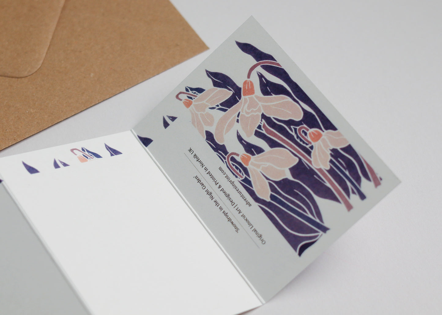 Snowdrops in the Night Garden Garland Card | Single Card & Envelope