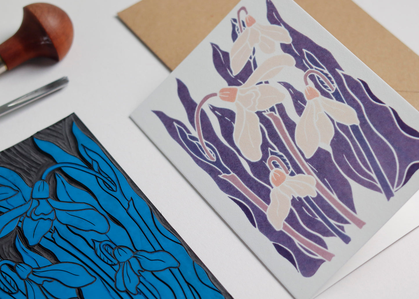 Snowdrops in the Night Garden Luxury Card | Single Card & Envelope