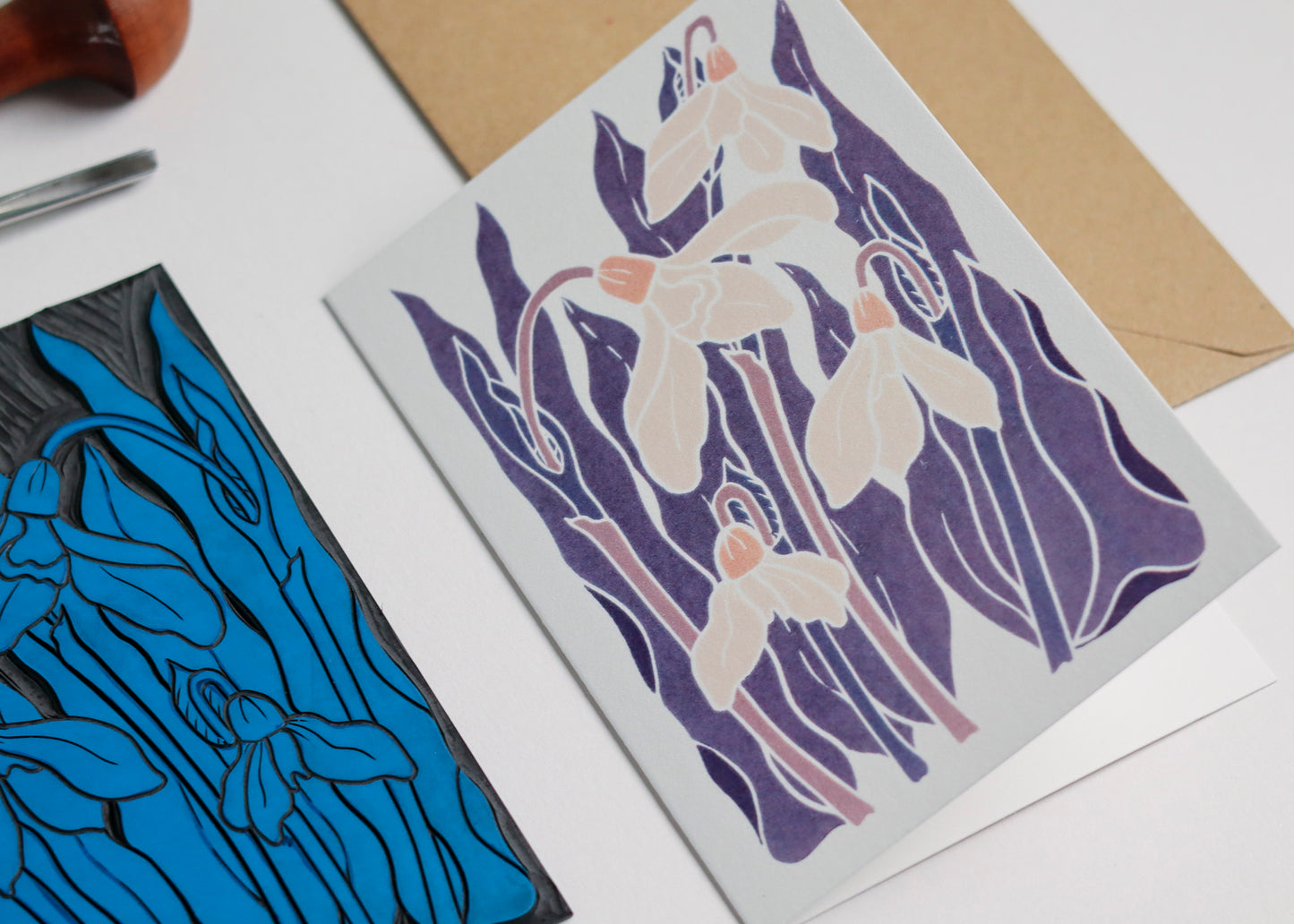 Snowdrops in the Night Garden Luxury Card | Single Card & Envelope