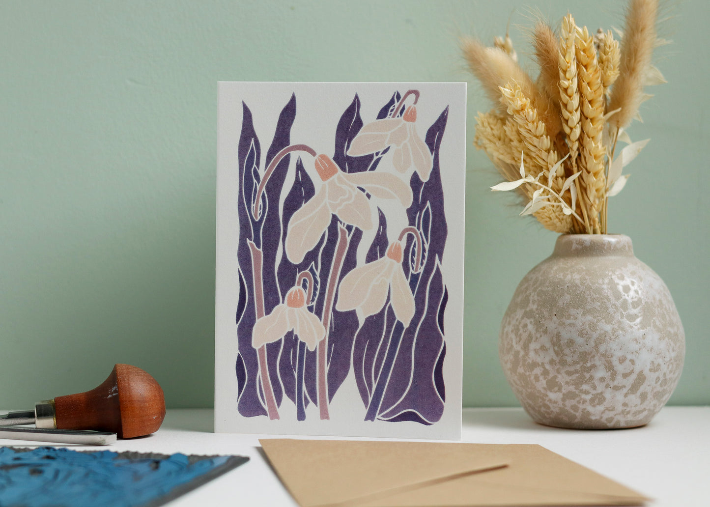 Snowdrops in the Night Garden Luxury Card | Single Card & Envelope