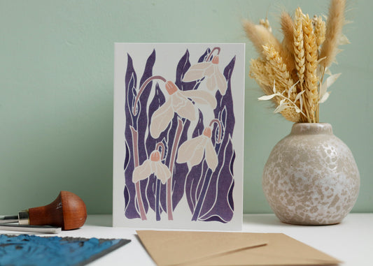 Snowdrops in the Night Garden Luxury Card | Single Card & Envelope