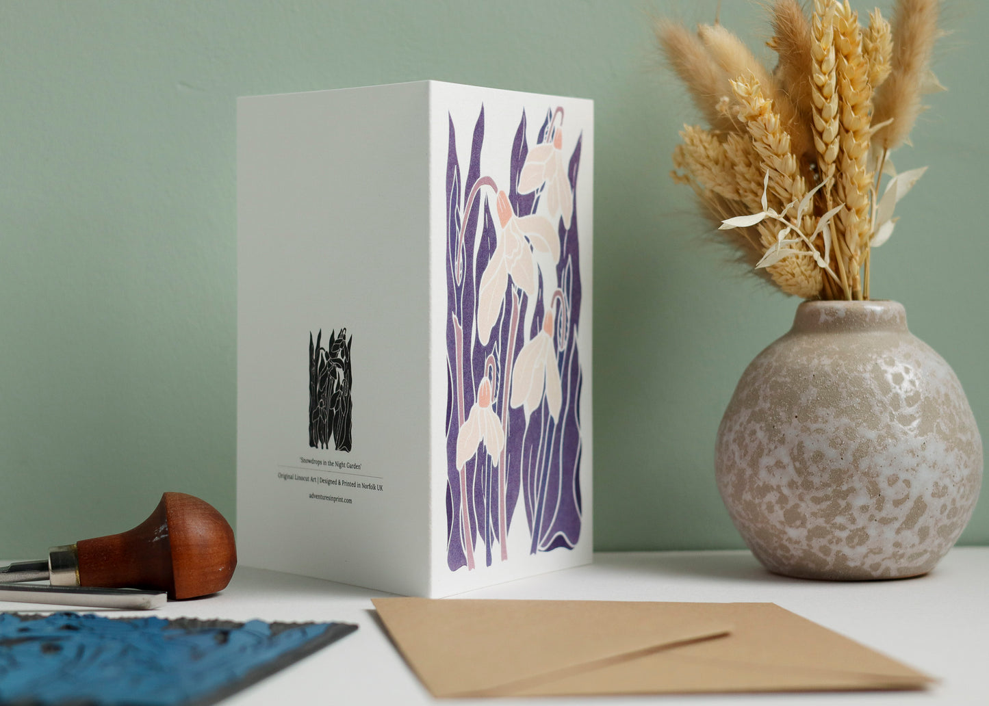 Snowdrops in the Night Garden Luxury Card | Single Card & Envelope