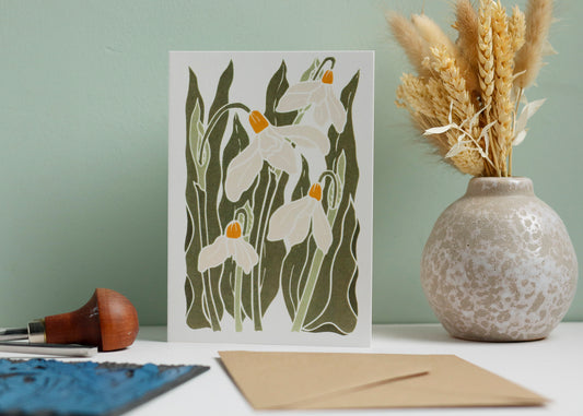 Snowdrops in the Garden Luxury Card | Single Card & Envelope
