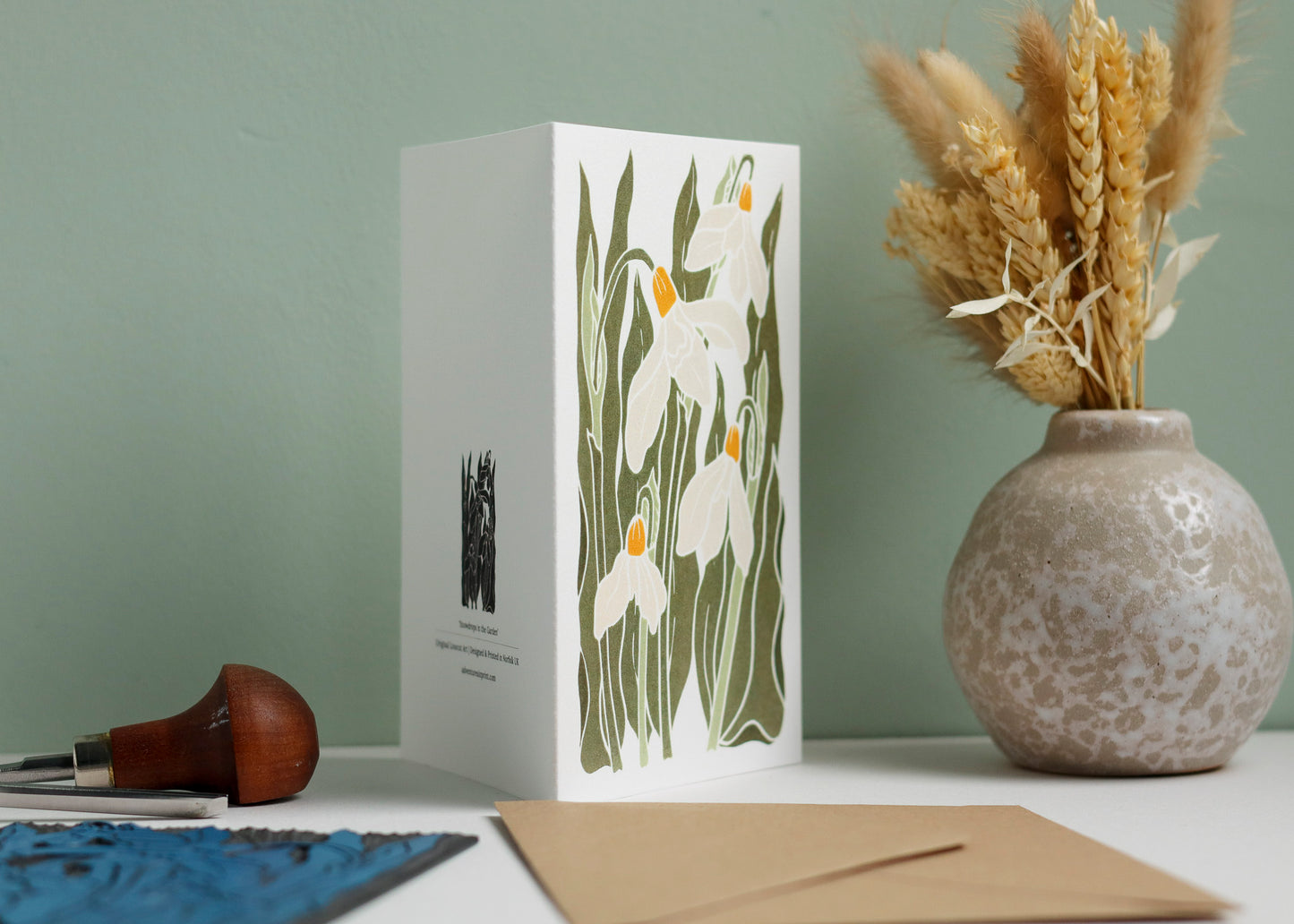 Snowdrops in the Garden Luxury Card | Single Card & Envelope