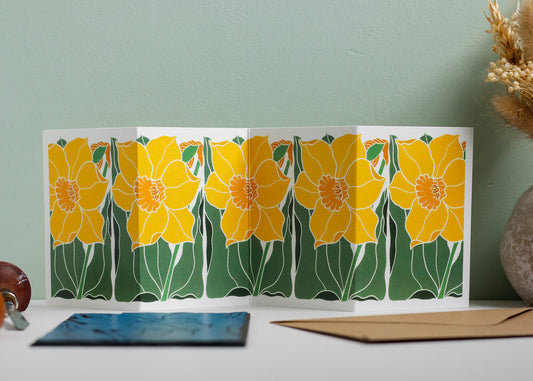 Dancing Daffodil Garland Card | Single Card & Envelope