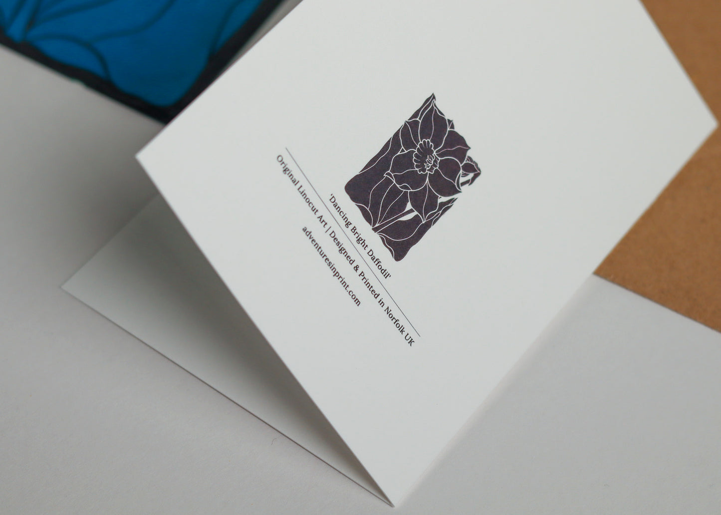 Dancing Bright Daffodil Luxury Cotton Card | Single Card & Envelope