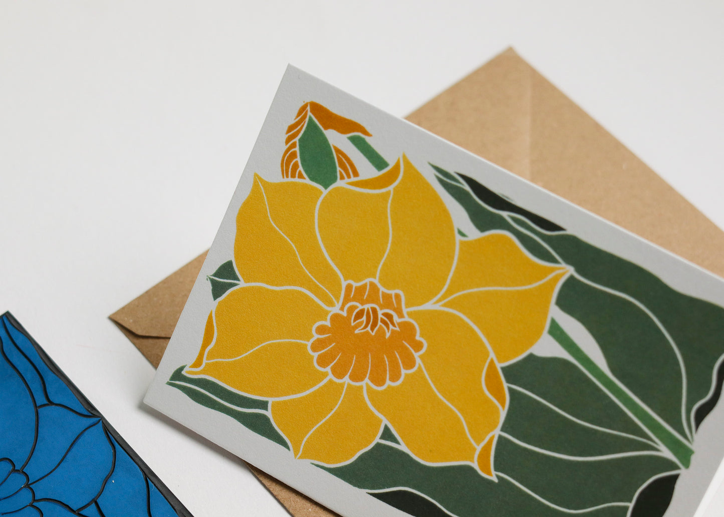 Dancing Daffodil Luxury Cotton Card | Single Card & Envelope