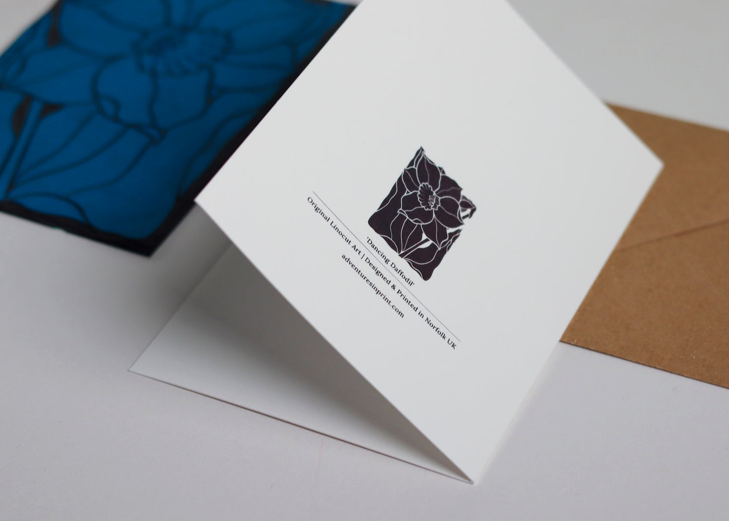Dancing Daffodil Luxury Cotton Card | Single Card & Envelope