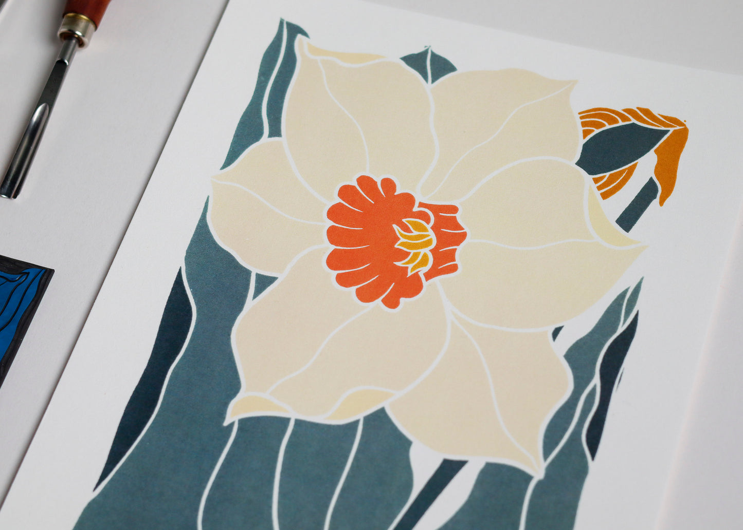 Dancing Bright Daffodil | Art Print on Cotton Paper