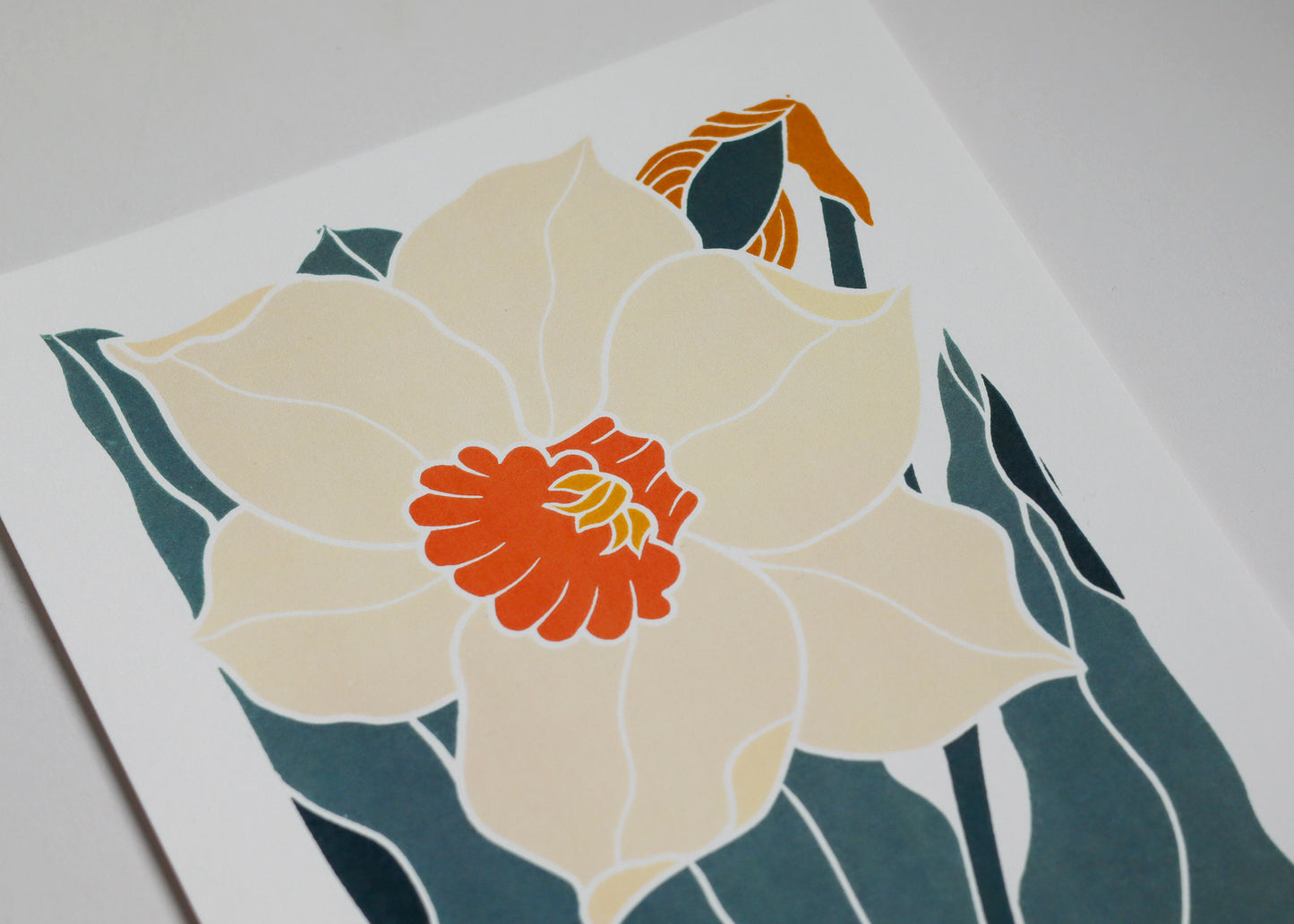 Dancing Bright Daffodil | Art Print on Cotton Paper