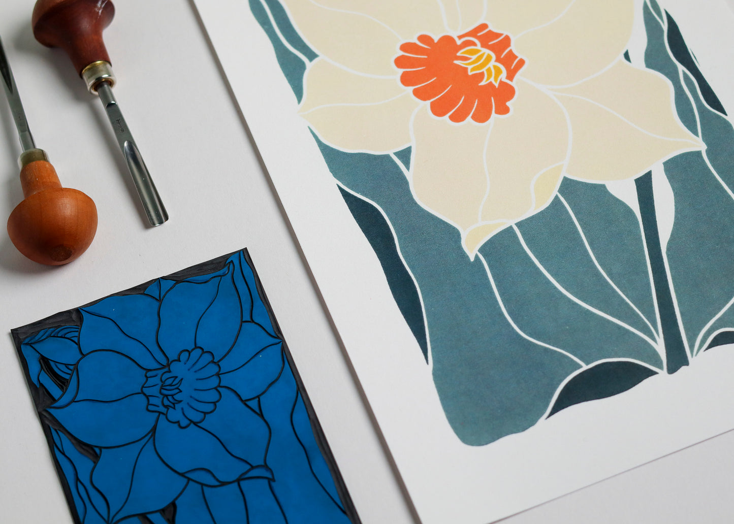 Dancing Bright Daffodil | Art Print on Cotton Paper