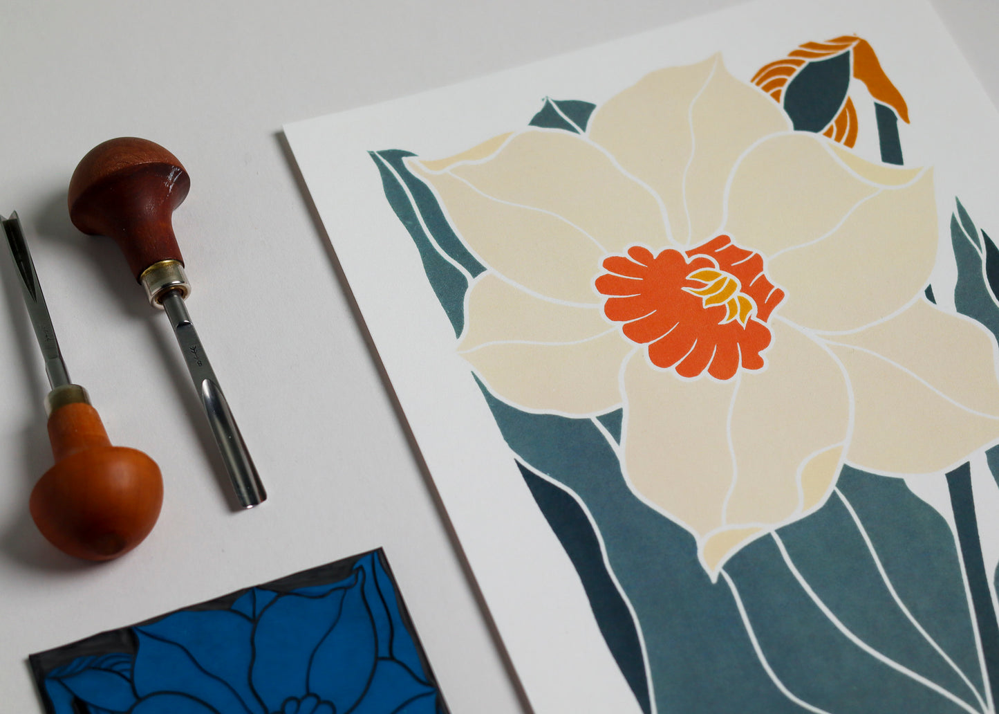 Dancing Bright Daffodil | Art Print on Cotton Paper