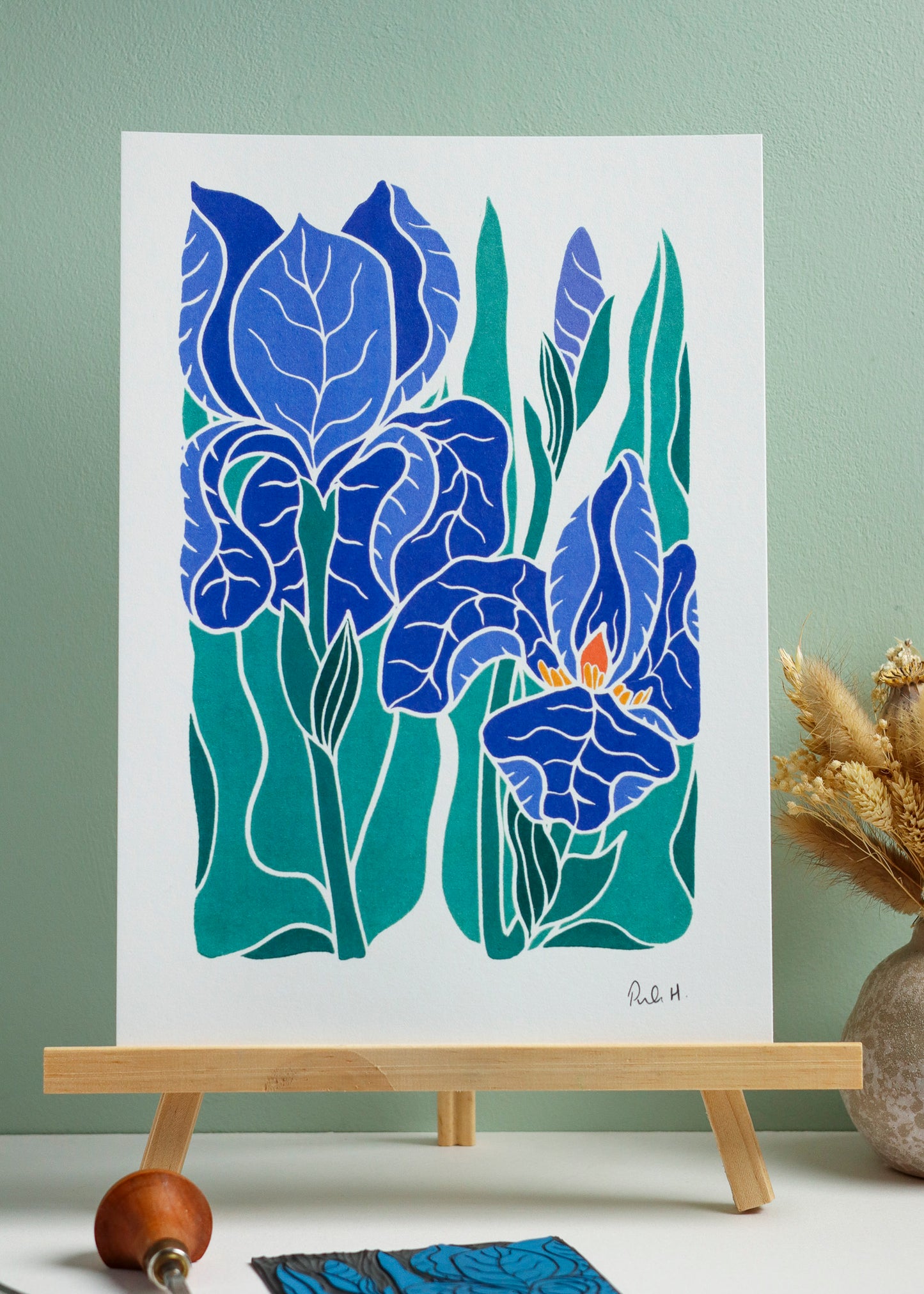 Iris in the Garden | Art Print on Cotton Paper