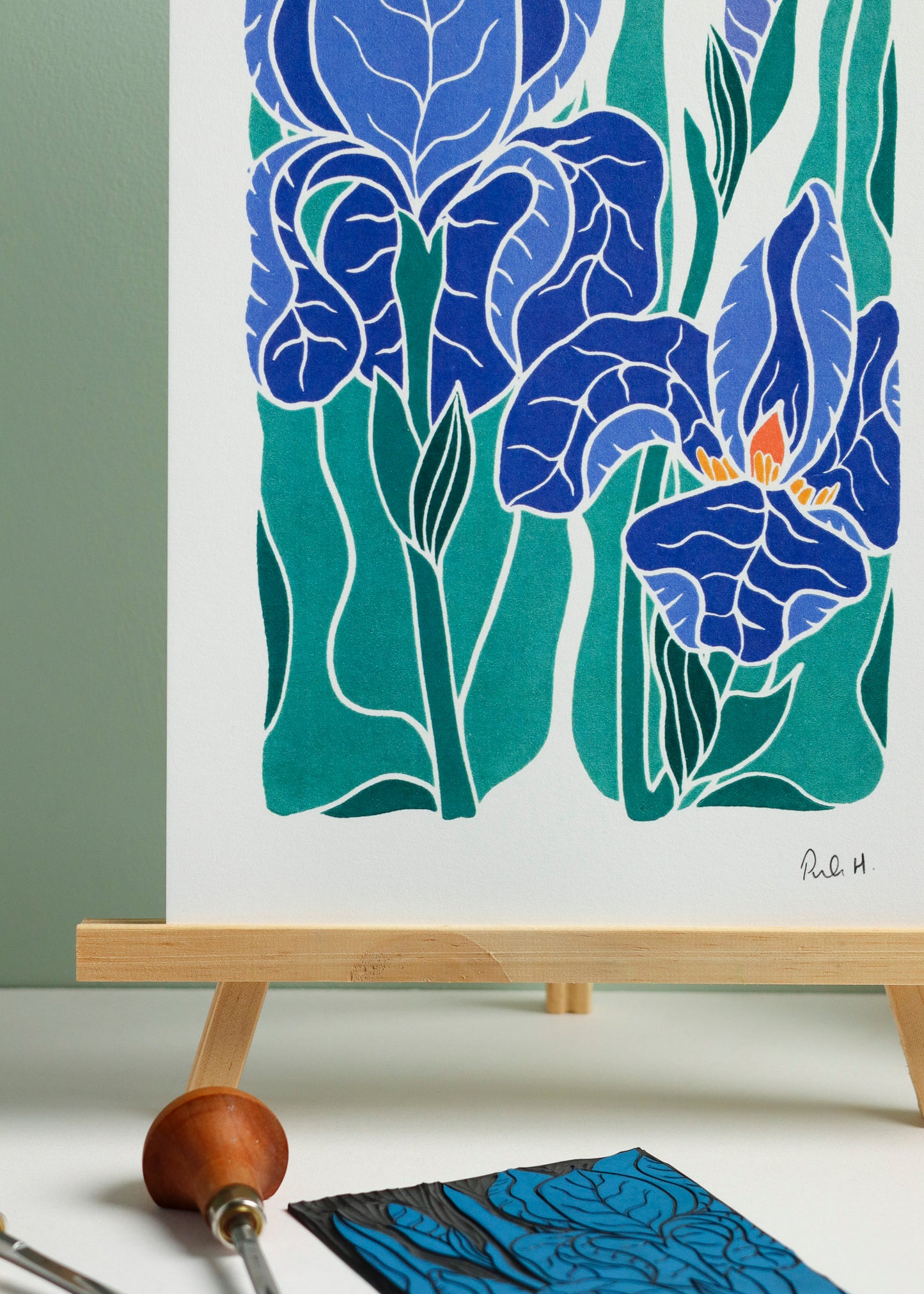 Iris in the Garden | Art Print on Cotton Paper