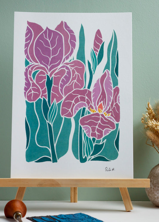 Iris at Dusk | Art Print on Cotton Paper