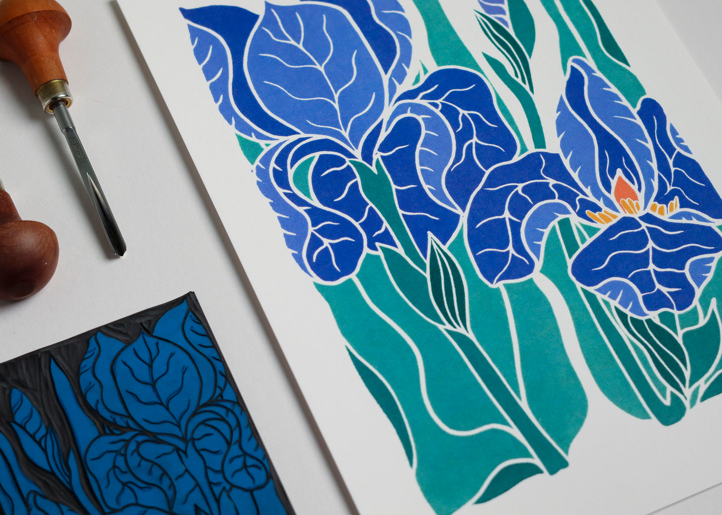 Iris in the Garden | Art Print on Cotton Paper