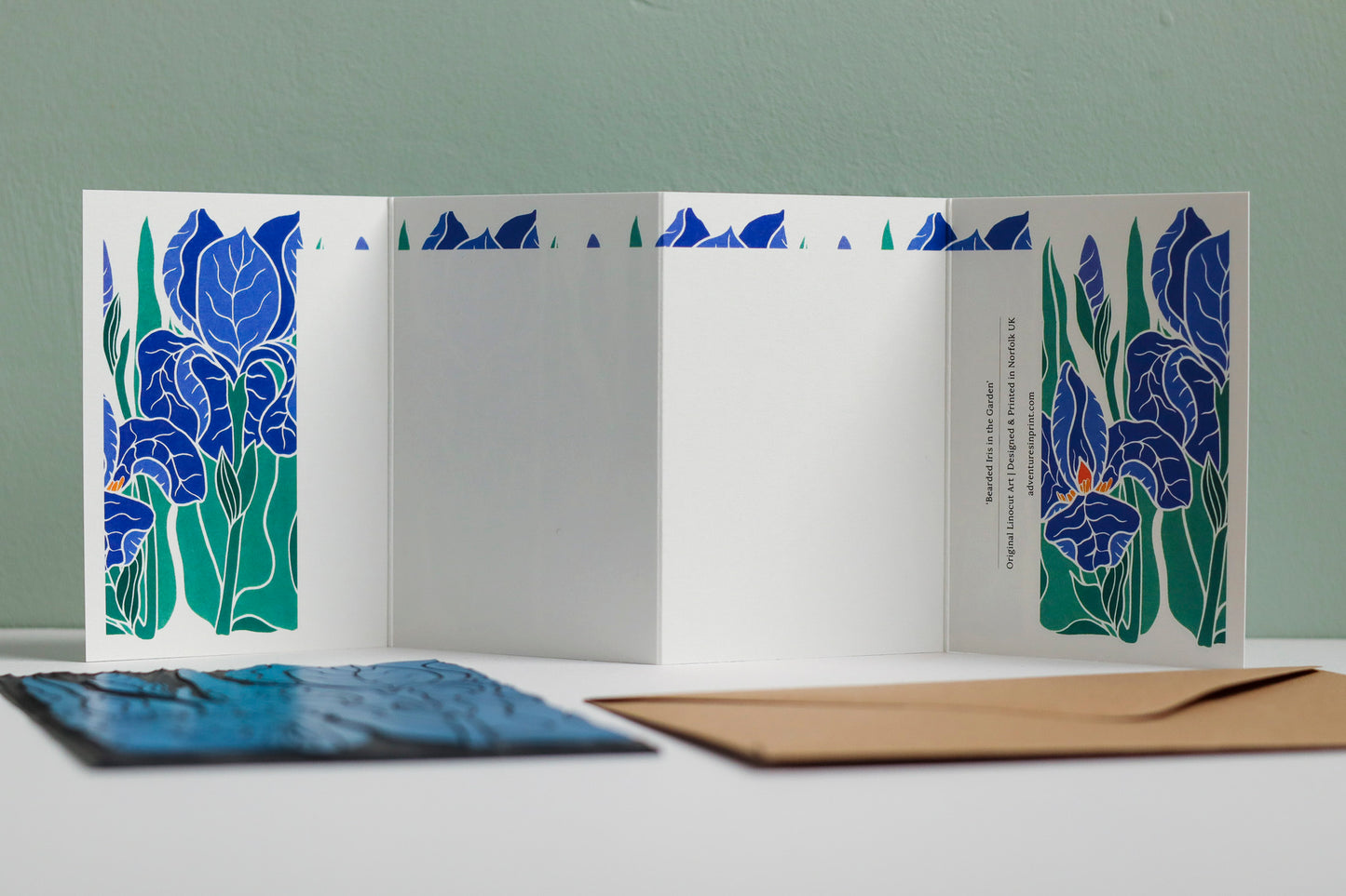 Iris in the Garden Garland Card | Single Card & Envelope