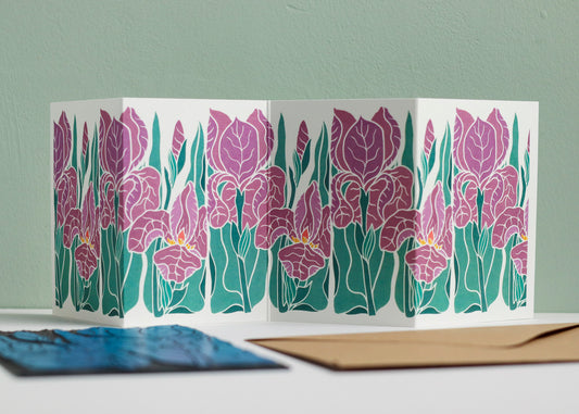 Iris at Dusk Garland Card | Single Card & Envelope