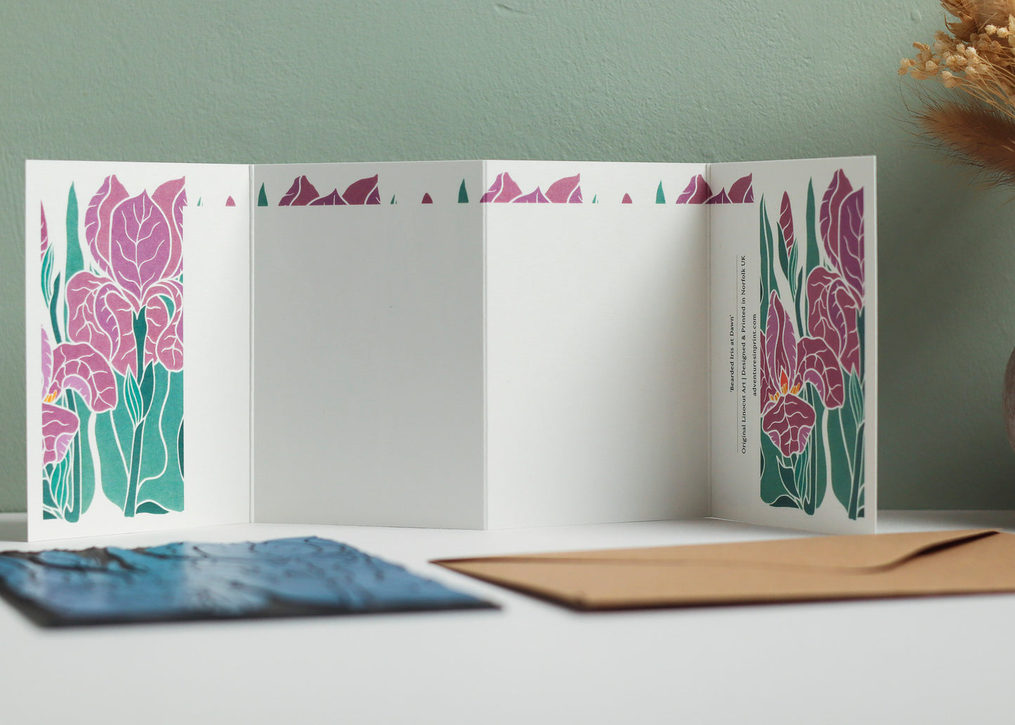 Iris at Dusk Garland Card | Single Card & Envelope