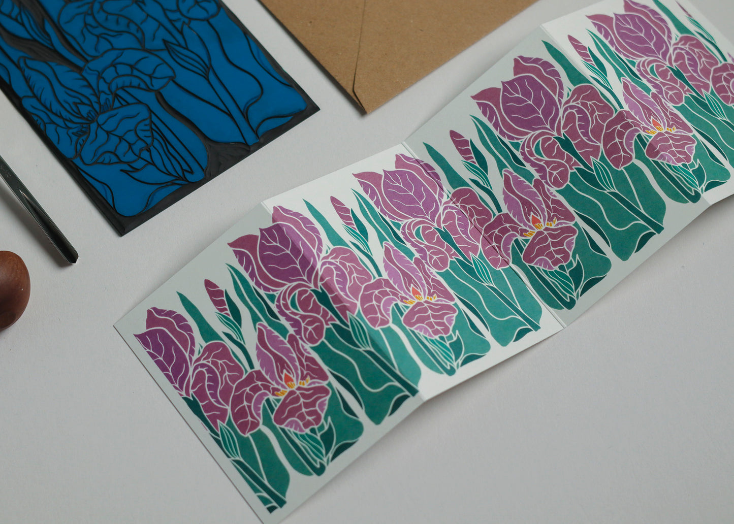 Iris at Dusk Garland Card | Single Card & Envelope