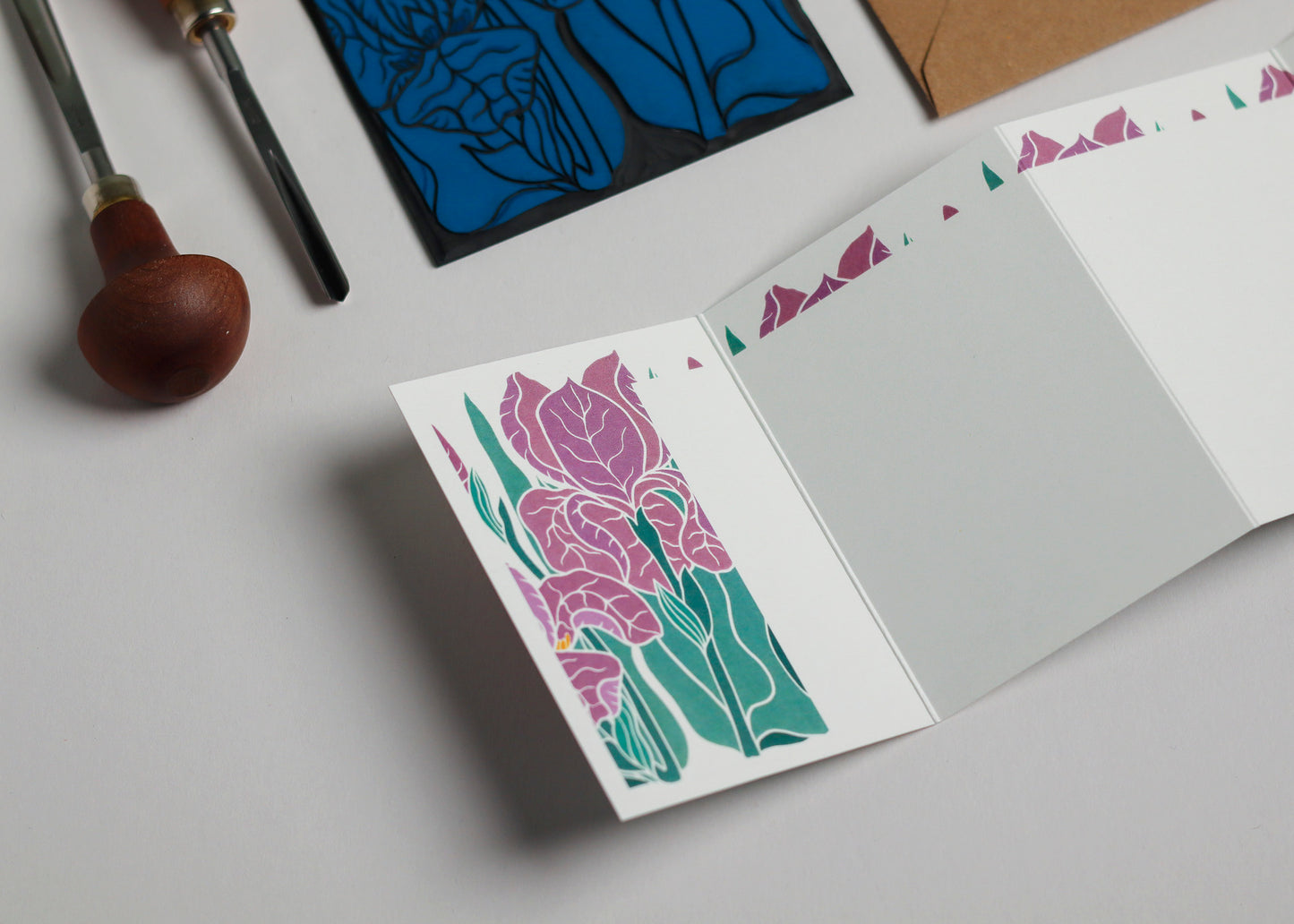 Iris at Dusk Garland Card | Single Card & Envelope