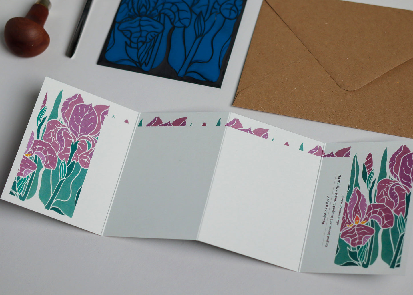 Iris at Dusk Garland Card | Single Card & Envelope