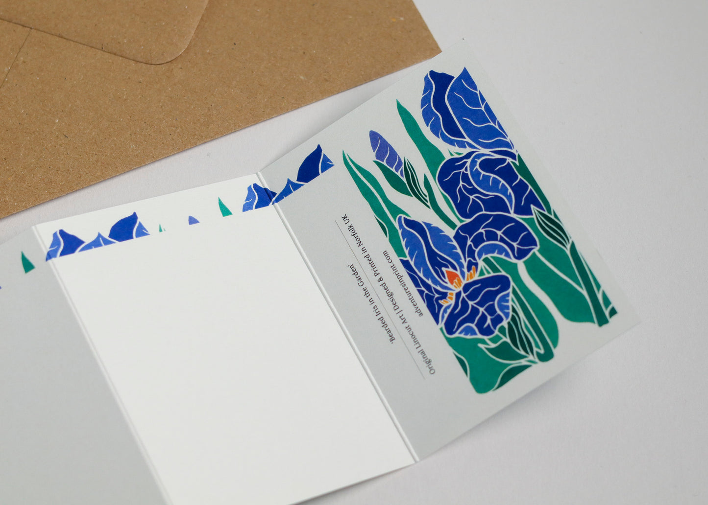 Iris in the Garden Garland Card | Single Card & Envelope