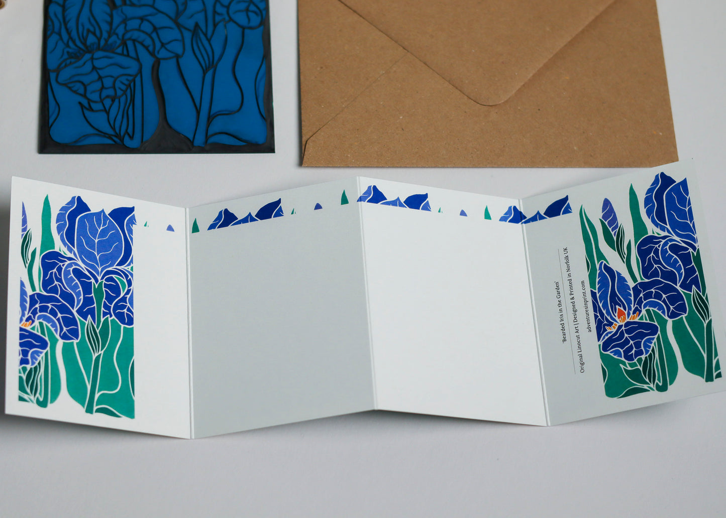 Iris in the Garden Garland Card | Single Card & Envelope