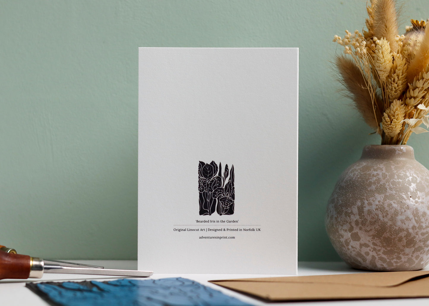 Iris in the Garden Luxury Cotton Card | Single Card & Envelope