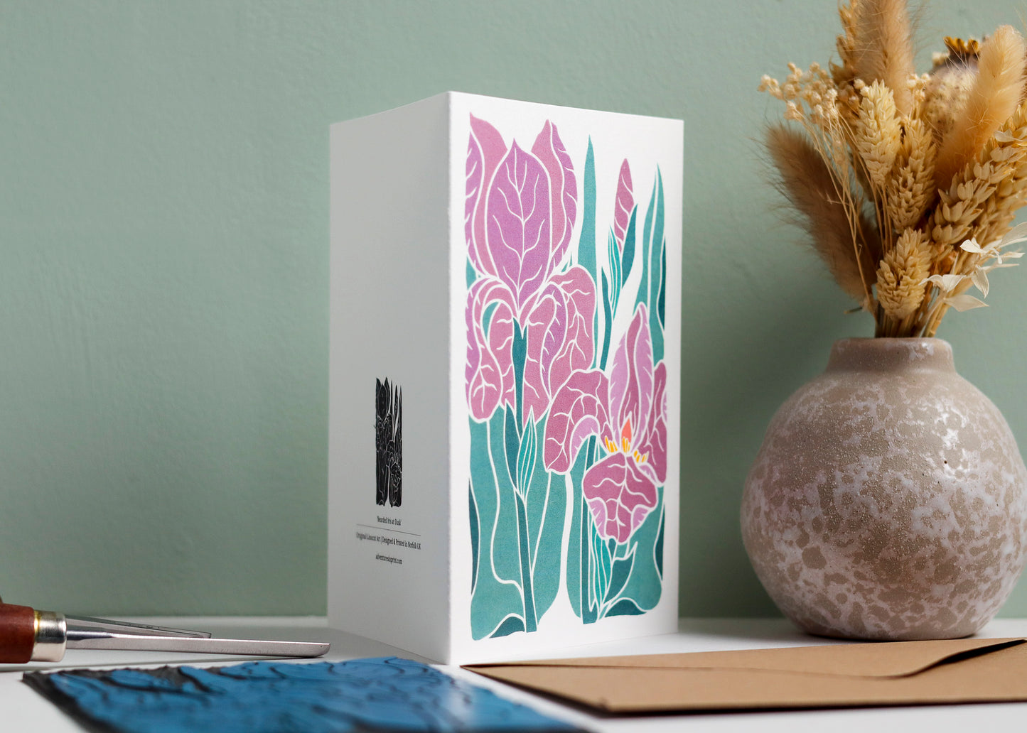 Iris at Dusk Luxury Cotton Card | Single Card & Envelope