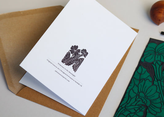 Primroses in Moonlight Luxury Cotton Card | Single Card & Envelope
