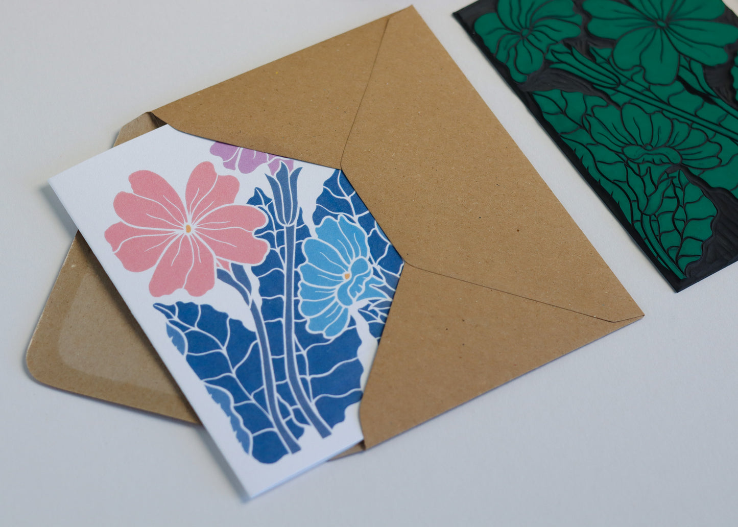 Primroses in Moonlight Luxury Cotton Card | Single Card & Envelope