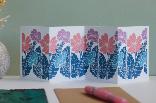 Primroses in Moonlight Garland Card | Single Card & Envelope