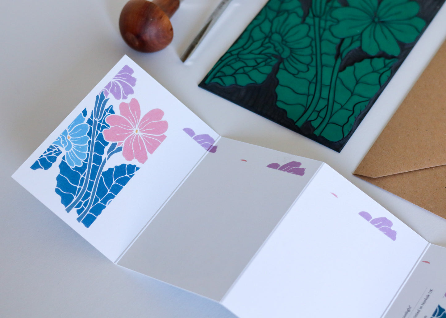 Primroses in Moonlight Garland Card | Single Card & Envelope