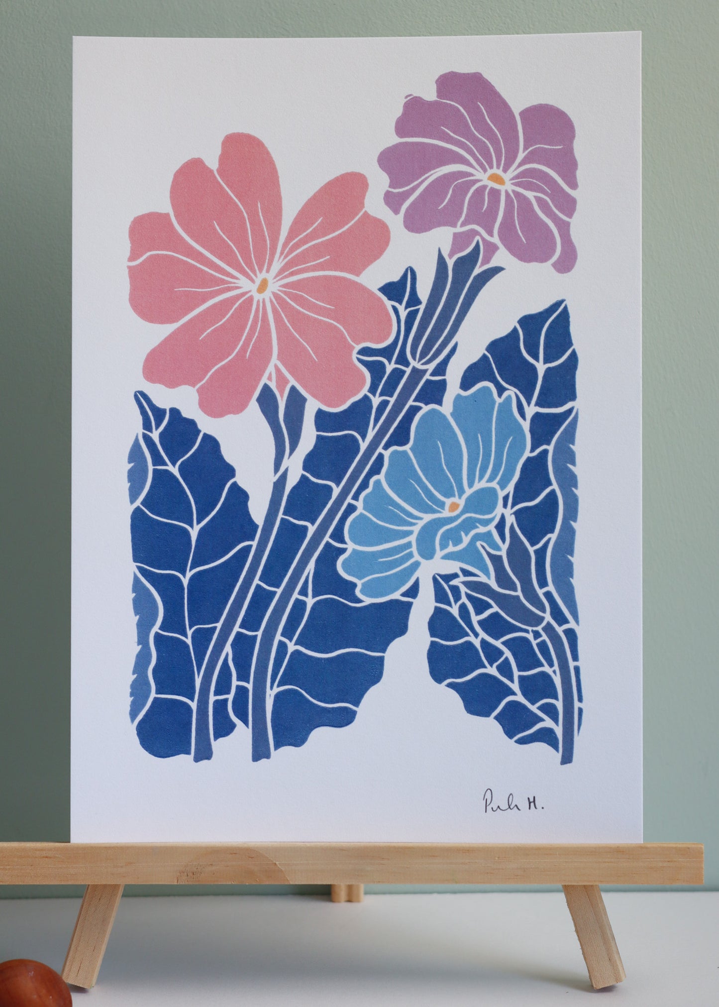 Primroses in Moonlight | Art Print on Cotton Paper