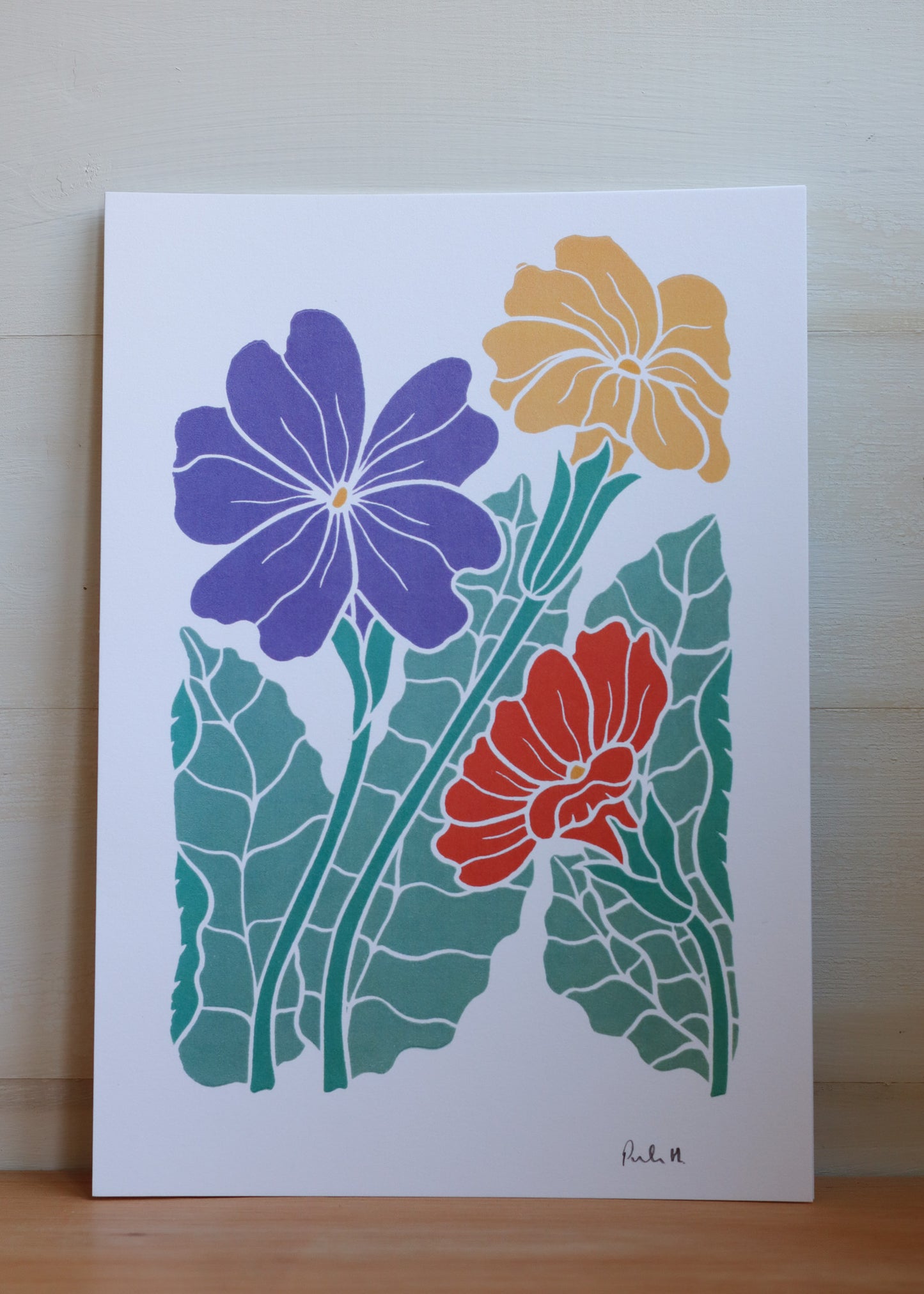 Primroses in Spring | Art Print on Cotton Paper