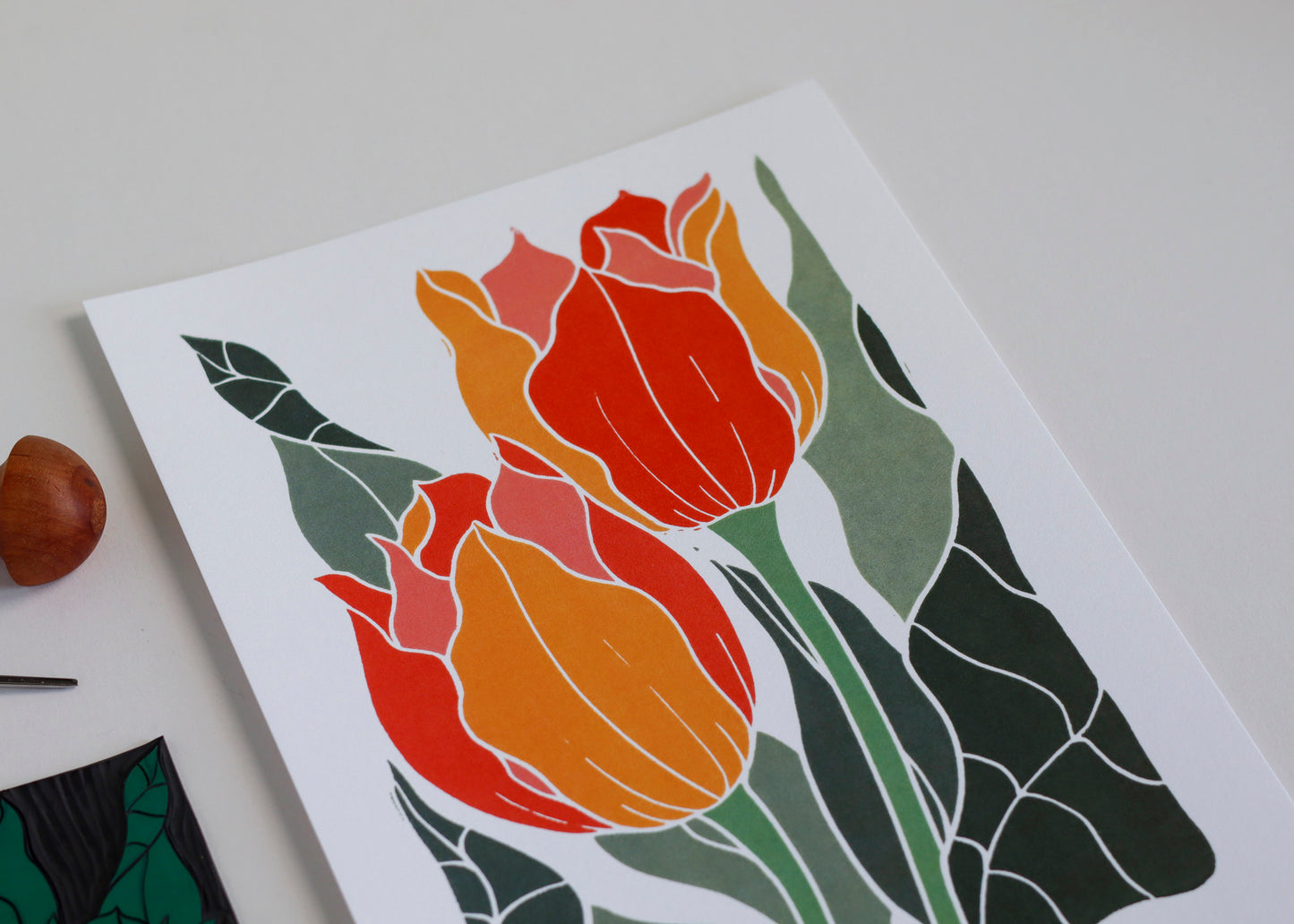 Sunset Tulips | Art Print on Cotton Paper