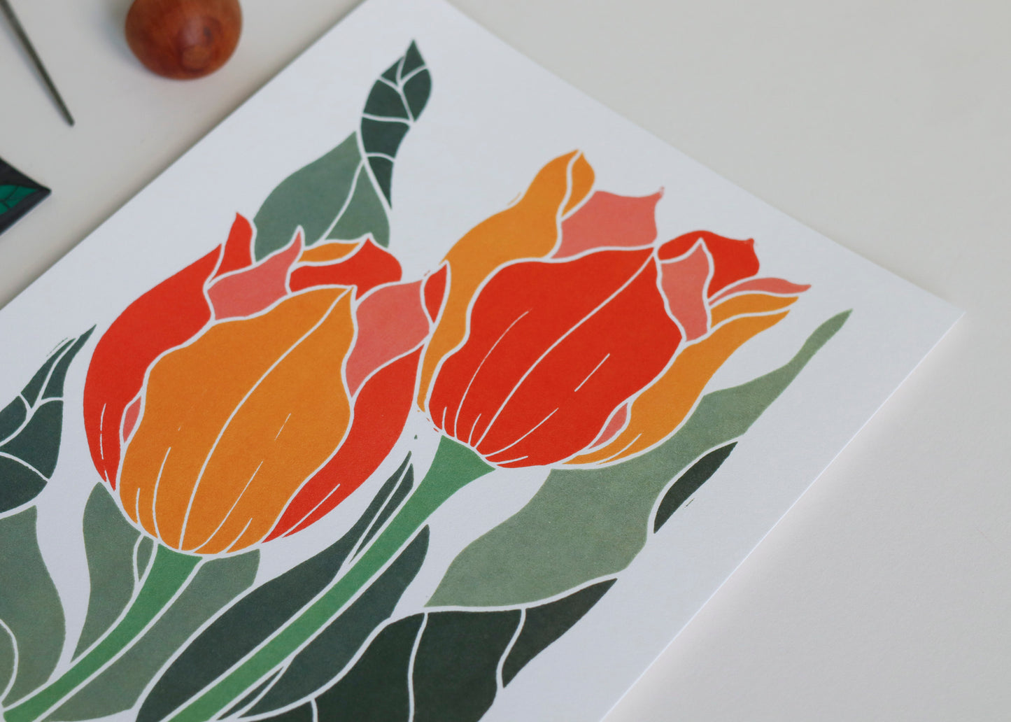 Sunset Tulips | Art Print on Cotton Paper