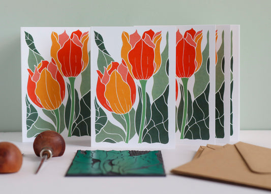 Sunset Tulips | Set of 8 Notecards & Envelopes