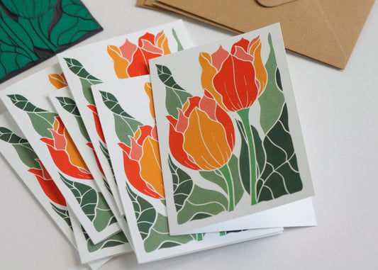 Sunset Tulips | Set of 8 Notecards & Envelopes