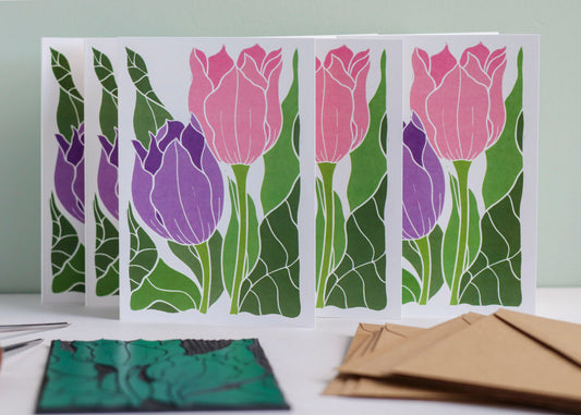 Tulips in the Border | Set of 8 Notecards & Envelopes